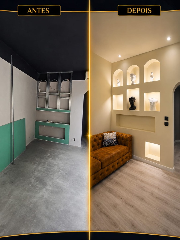 Remodelação de sala — Antes e Depois